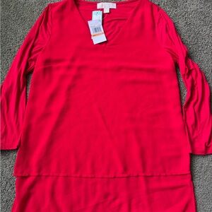 NWT Bright Red V-Neck Women’s Michael Kors blouse